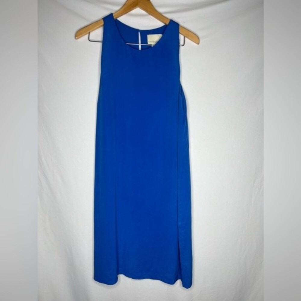 Cynthia Rowley Silk sleeveless minidress Size 12 Blue 100% Silk